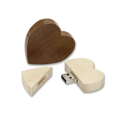 Wooden heart personalised laser engraved 8/16/32Gb usb stick memory flash drive
