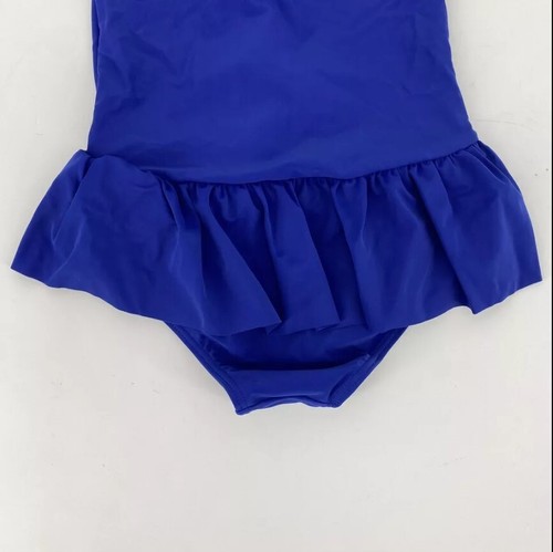 Gymboree Girls' Size 12 Splish Splash Navy Flower Pom Ruffle Bathing Suit NWT - Picture 4 of 5