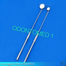 SET OF 2 LARYNGEAL BOILABLE HYGIENE DENTAL MIRRORS WITH HANDLE 0 , 5