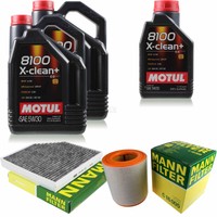 Mann Inspektionspaket 10L Motul 8100 X-Clean+ 5W-30 FüR Audi A6 Avant 3.0 Tdi