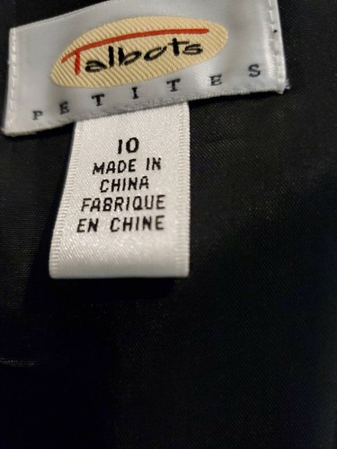 Talbots Womams Velvet Vest Size 10 Petite Black Beaded Fully Lined Floral - Picture 6 of 8