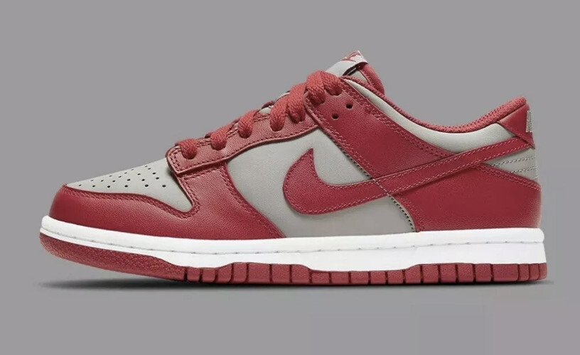 Nike Dunk Low Retro Medium Grey Varsity Red UNLV GS 7Y