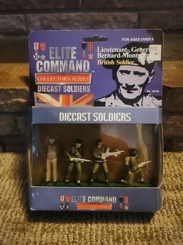 Vtg Elite Command Diecast Soldiers WWII Figurines Blue Box