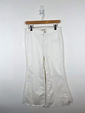 Free People Jeans 29 UK 12 White Super Flare Boho Denim Flares We The Free
