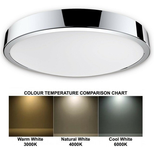 Minisun Flush Ip44 Frosted Glass Chrome Bathroom Ceiling Light