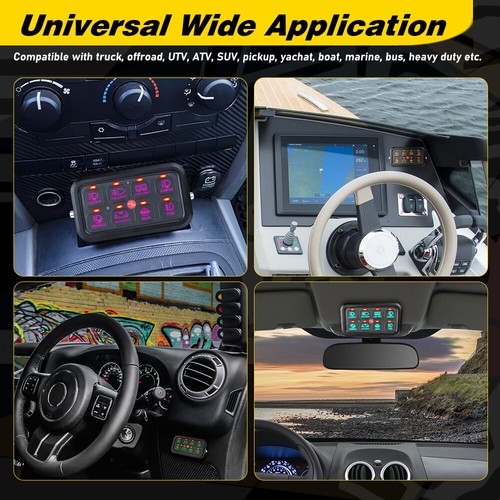 Panel de interruptor de 8 velocidades RGB sistema de relé de control de luz de trabajo para camión marino RV SUV - Imagen 10 de 14