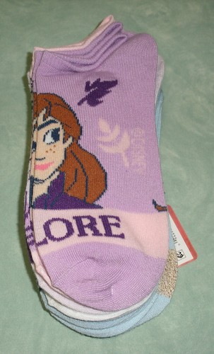 Disney Frozen II No Show Socks ~ 6 Pair Size L Shoe Size 4-10 NWT - Picture 4 of 4