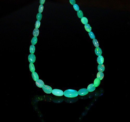 Pepitas de fuego etíopes de ópalo natural de 4x7 mm cuentas de piedras preciosas sueltas lisas hilo 8" - Imagen 4 de 4