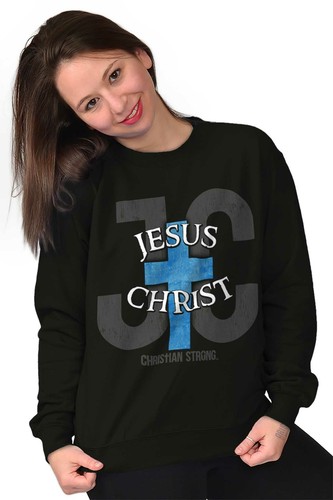 Jesus Christ Christian Religious Cross Gift Womens or Mens Crewneck Sweatshirt - Picture 5 of 8