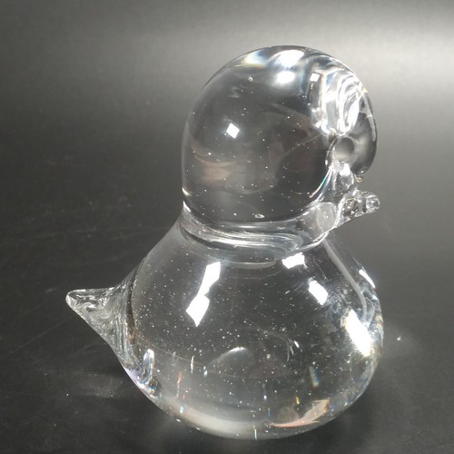 Sweet Glass "Rubber Ducky" Paperweight Artisan Handcrafted 3.5" T x 3" L x 2"W