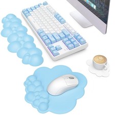 Cloud Mouse Pad Wrist Support Keyboard Wrist Rest Set with Ergonomic Memory F...