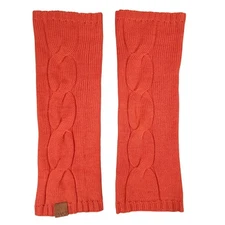 Emu Knit Cable Knit Leg Warmers Orange Australian Merino Wool Boot Cuffs