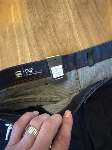 G-Star Raw Grip 3D Relaxed Tapered Jeans Men's Size 34-34 Raw Denim NWT $200 - Picture 3 of 4