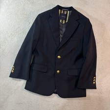 Nautica Blazer Boys 8 Regular Navy Dress Blues Gold Button Anchor Sport Coat
