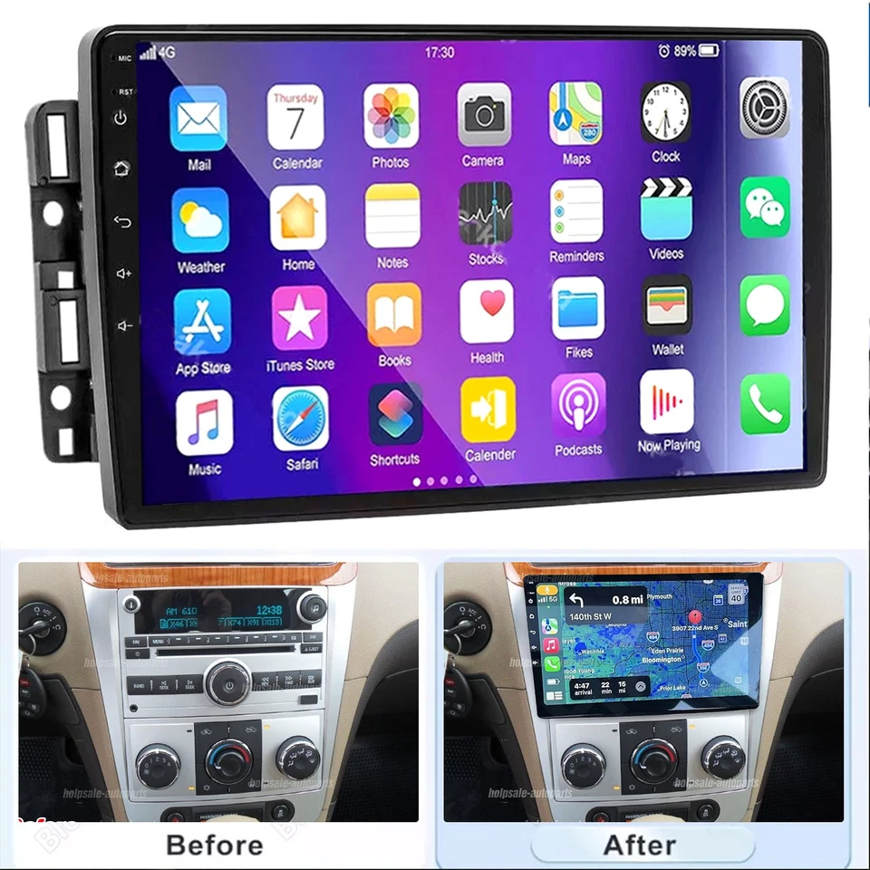 10.1"Screen Radio For Chevy Malibu 2008-2012 Android Auto Apple CarPlay GPS WiFi - Image 2 of 4