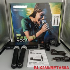 BLX288/BETA58A Handheld Wireless Microphone System Come with 2 Microphone