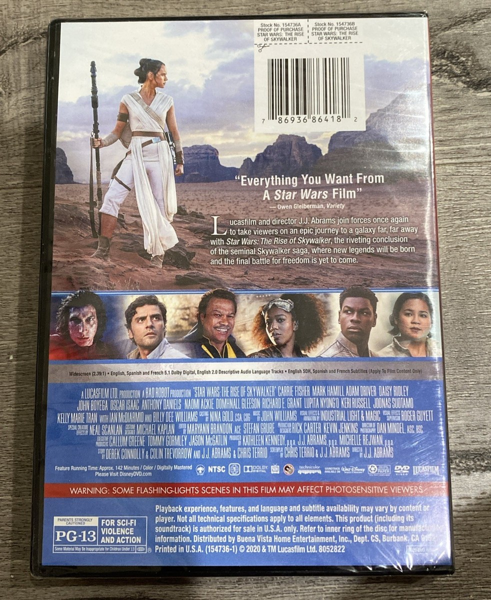Star Wars: Episode IX: the Rise of Skywalker (DVD, 2019) - Brand