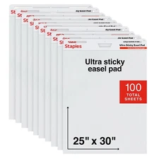 Staples Ultra Sticky Easel Pad  25" x 30" 10 Sheets/Pad 10 Pads/Carton (ST62839)