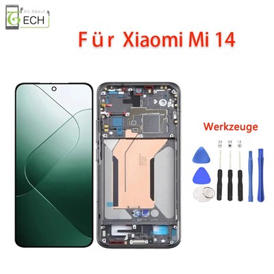 Original Xiaomi Mi 14 23127PN0CC LCD Display mit Rahmen Touchscreen Bildschirm