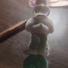 Floral Plush Bunny Topper Beaded Charm Ballpoint Pen Black Ink Plastic — photo 4