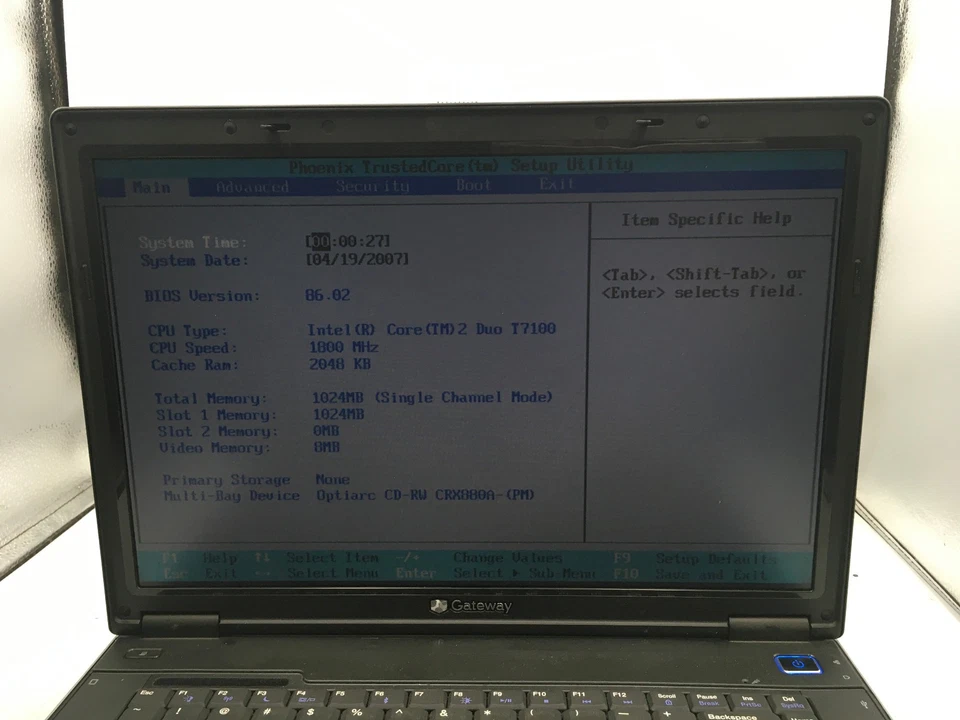 GATEWAY E 475M QA1 - BOOTS TO BIOS - INTEL CORE 2 DUO T7100 - 1GB RAM - READ -BB - Image 2 of 4