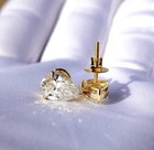 Engagement Sale ! Stud Earrings 4TCW Pear Lab Grown Diamond 14k Yellow Gold #253 — photo 10