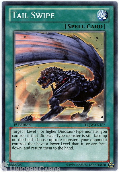 LCJW-EN162 Tail Swipe 1st Edition Mint YuGiOh Card