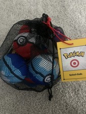 NWT Pokemon x Target 30th Anniversary Set Of 9 Splash Balls In Mesh Carrying Bag