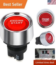 50a Push Button Engine Start Switch With Led - Compact Red Ignition Control