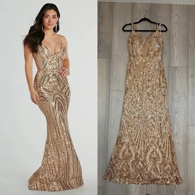 chinese dress ladies Windsor Rowena Sequin Mermaid Dress in Navy Blue | Size: S main image 0