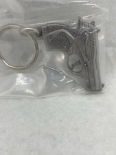 Mini Firearm Gun Pistol KEYCHAIN Silver Tone Key Ring