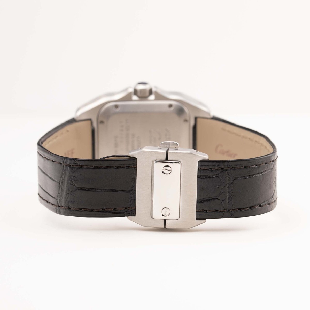 Cartier Santos 100 Midsize 33mm Leather Bracelet Watch 2878 | eBay
