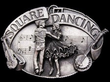 IL29114 VINTAGE 1985 SISKIYOU  SQUARE DANCING COMMEMORATIVE  PEWTER BUCKLE