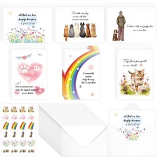 Loss of Pet Sympathy Cards: 24 Pcs Loss of Dog or Cat Pet Sympathy Card with ...