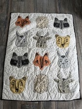 Crate Kids Roxy Marj Woodland Animals Organic Cotton Baby Quilt Crate Barrel