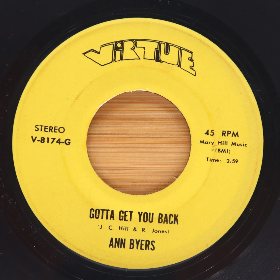 ANN BYERS - THIS MAN IS RATED X / GOTTA GET YOU BACK - SOUL FUNK 45 VIRUE *HEAR* — 第 2/2 张图片
