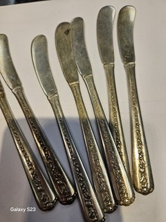 Towle Rambler Rose Butter Knife Sterling Silver 10 pc weight 215 gram