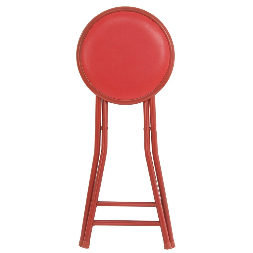 24 Inch Cushioned Folding Stool Portable Indoor Counter Bar Stool for Kitchen - Image 2 of 2