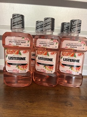 6 LISTERINE Grapefruit Rose Mouthwash 500ml Alcohol-Free Limited Edition Rare!