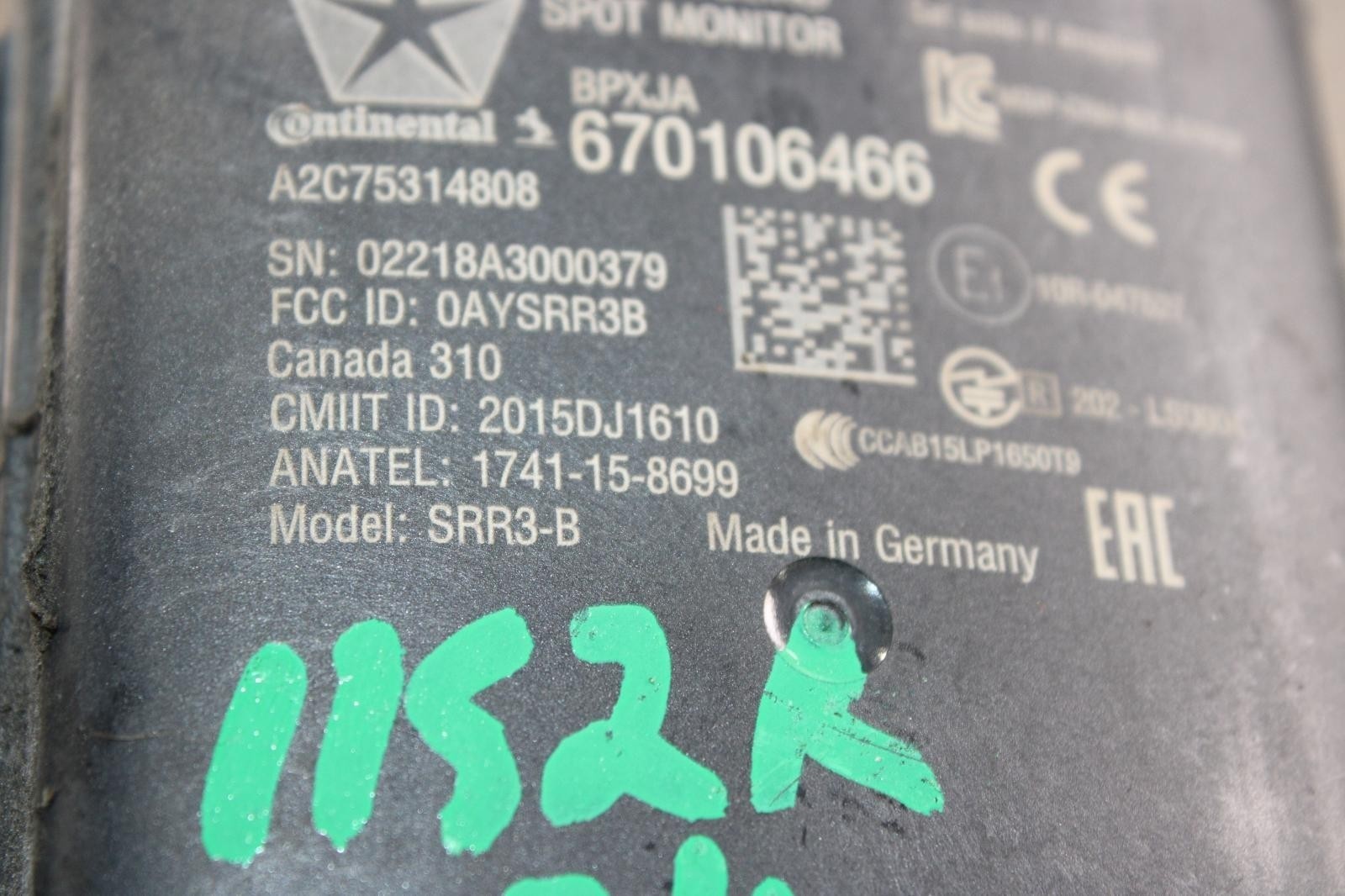 17-22 MASERATI GHIBLI Blind Spot Alert Radar Body Contorl Module BCM BCU OEM OE