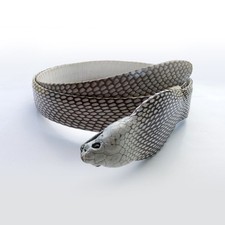 Genuine Natural Color Cobra Snake Skin Leather Cobra Snake Men's Belt