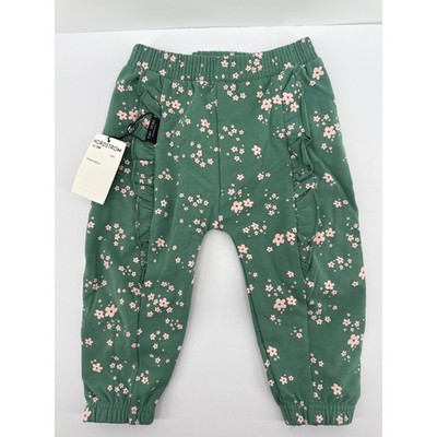 Tiny Tribe Girls Green Floral Ruffle Pants 12 18M Nordstrom