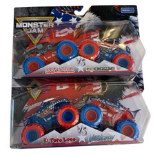 Monster Jam Stars And Stripes Grave Digger/Digatron  El Toro Loco/Megalodon
