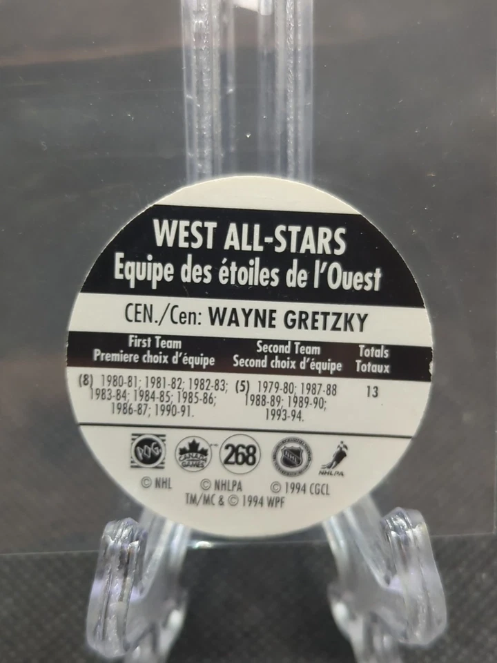 1994-95 World POG Federation Canada Games Wayne Gretzky #268 HOF - Image 2 of 2