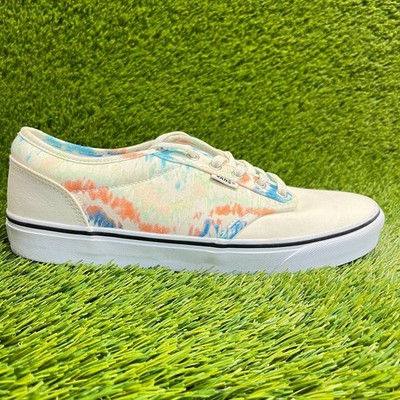 Vans Atwood Tie Dye Mens Size 11.5 Ivory Blue Athletic Skateboard Shoes Sneakers
