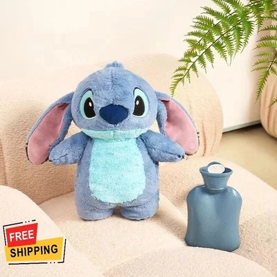 500ML Lilo & Stitch Hot Water Bottle Bag Warmer Cover Plush Fluffy Kids Toy Gift