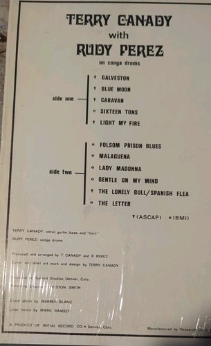 TERRY CANADY With RUDY PEREZ ON CONGA DRUMS Vinyl Record Album LP (IRS ...