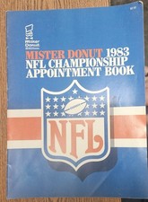 Logo NFL Mister Donut NFL Championship 8x11" 1983 carnet de rendez-vous Montana +