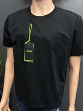 Hugo Boss Men's Short Sleeve Crew Neck T-Shirt 100% Cotton Size Medium (Black) 