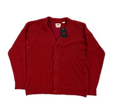 NEW Levi's Strauss Coit Boxy Cardigan Sweater Red Wool Blend Relaxed Mens Size M